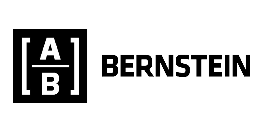 Bernstein Logo. Black square with white letters reading [A|B] with black san serif text to the right that reads "Bernstein"